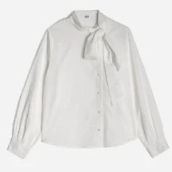 Chemise ERAM WEAR blanche à col lavallière
