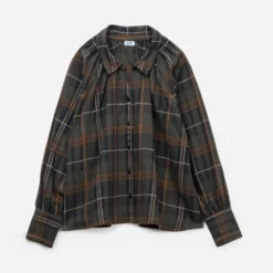 Chemise ERAM WEAR kaki motif carreaux