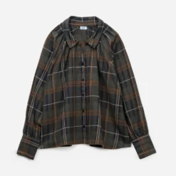Chemise ERAM WEAR kaki motif carreaux