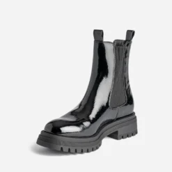 Cheslea boots TEXTO noir verni éco-conçu