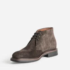 Chukka boots marron cuir velours