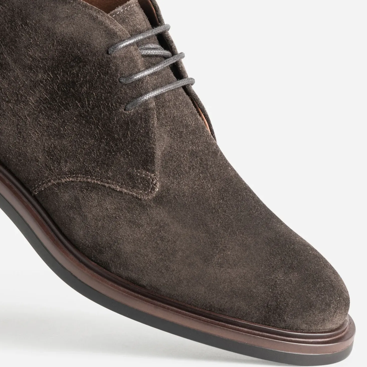 Chukka boots marron cuir velours
