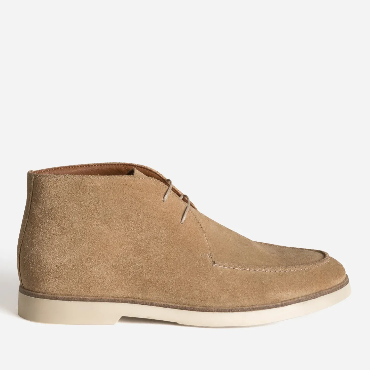 Chukka boots plateau beige cuir velours