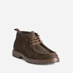 Chukka boots plateau marron cuir velours