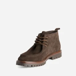 Chukka boots plateau marron cuir velours