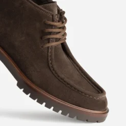 Chukka boots plateau marron cuir velours