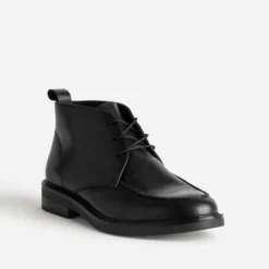 Chukka boots plateau noir cuir