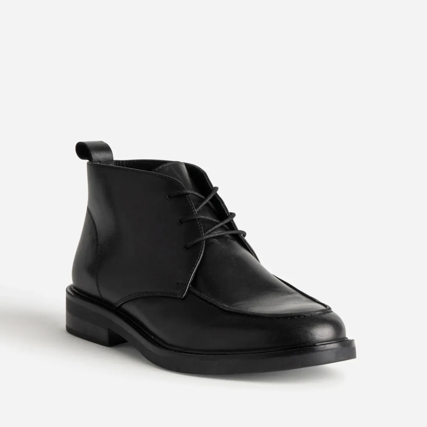 Chukka boots plateau noir cuir