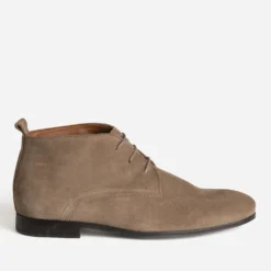 Chukka boots taupe cuir velours