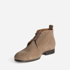 Chukka boots taupe cuir velours