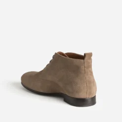 Chukka boots taupe cuir velours