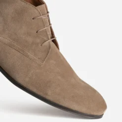 Chukka boots taupe cuir velours