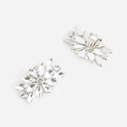 Clips gris amovibles en strass