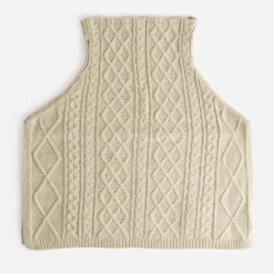 Col TEXTO beige amovible tricot torsades