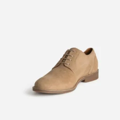 Derby beige cuir velours