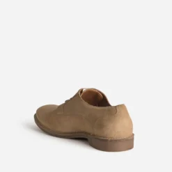Derby beige cuir velours