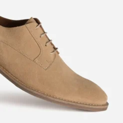 Derby beige cuir velours