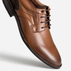 Derby camel cuir