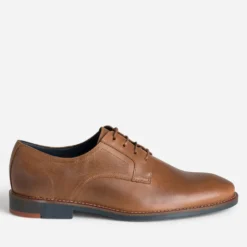 Derby camel cuir embossé