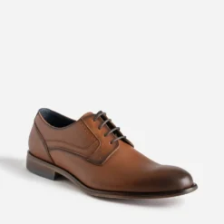 Derby éco-conçu cognac cuir