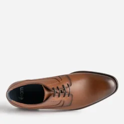 Derby éco-conçu cognac cuir