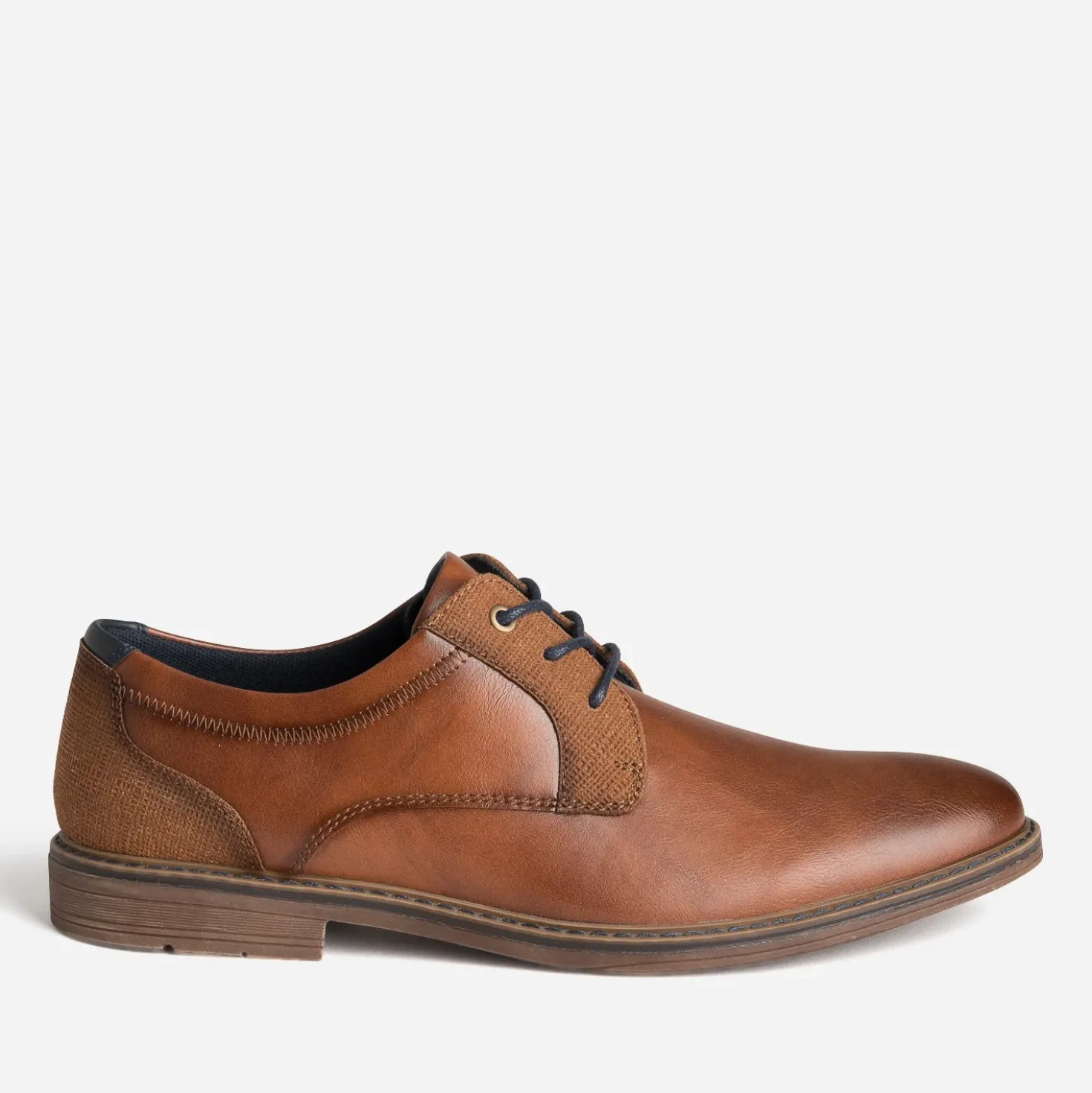 Derby cognac avec détails embossés
