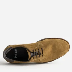 Derby cognac cuir velours