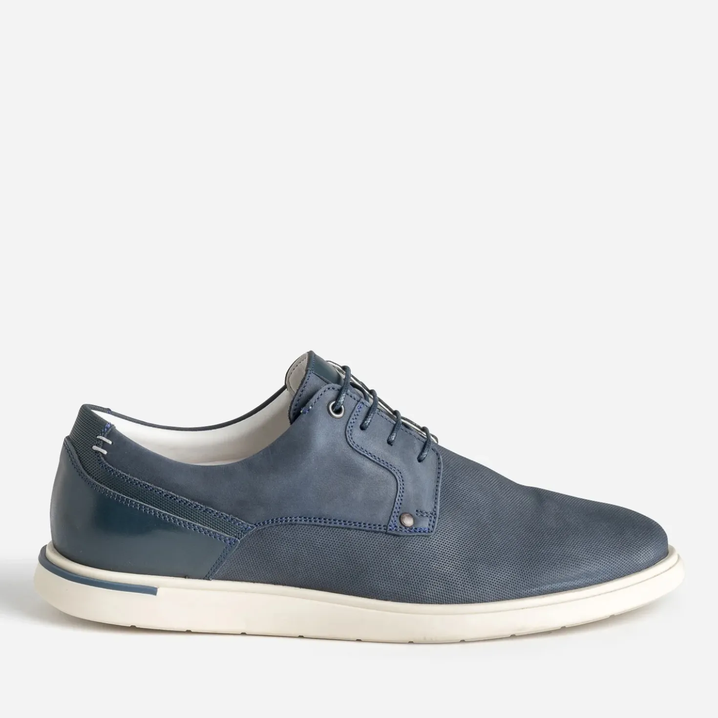 Derby confort bleu cuir éco-conçu