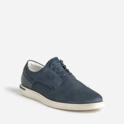 Derby confort bleu cuir éco-conçu