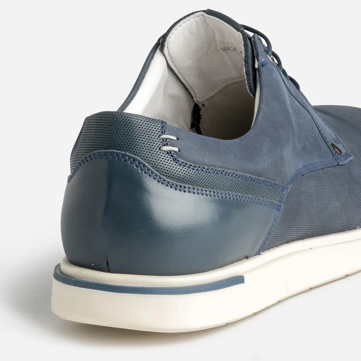 Derby confort bleu cuir éco-conçu