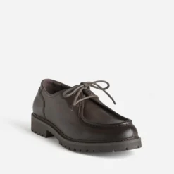 Derby détente en cuir marron