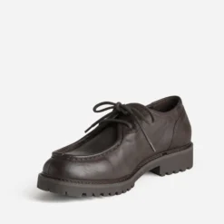 Derby détente en cuir marron