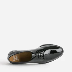 Derby ERAM FLEX noir en cuir verni