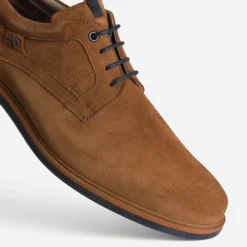 Derby FLUCHOS cognac cuir velours