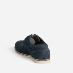 Derby marine cuir velours