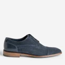 Derby marine cuir velours éco-conçu