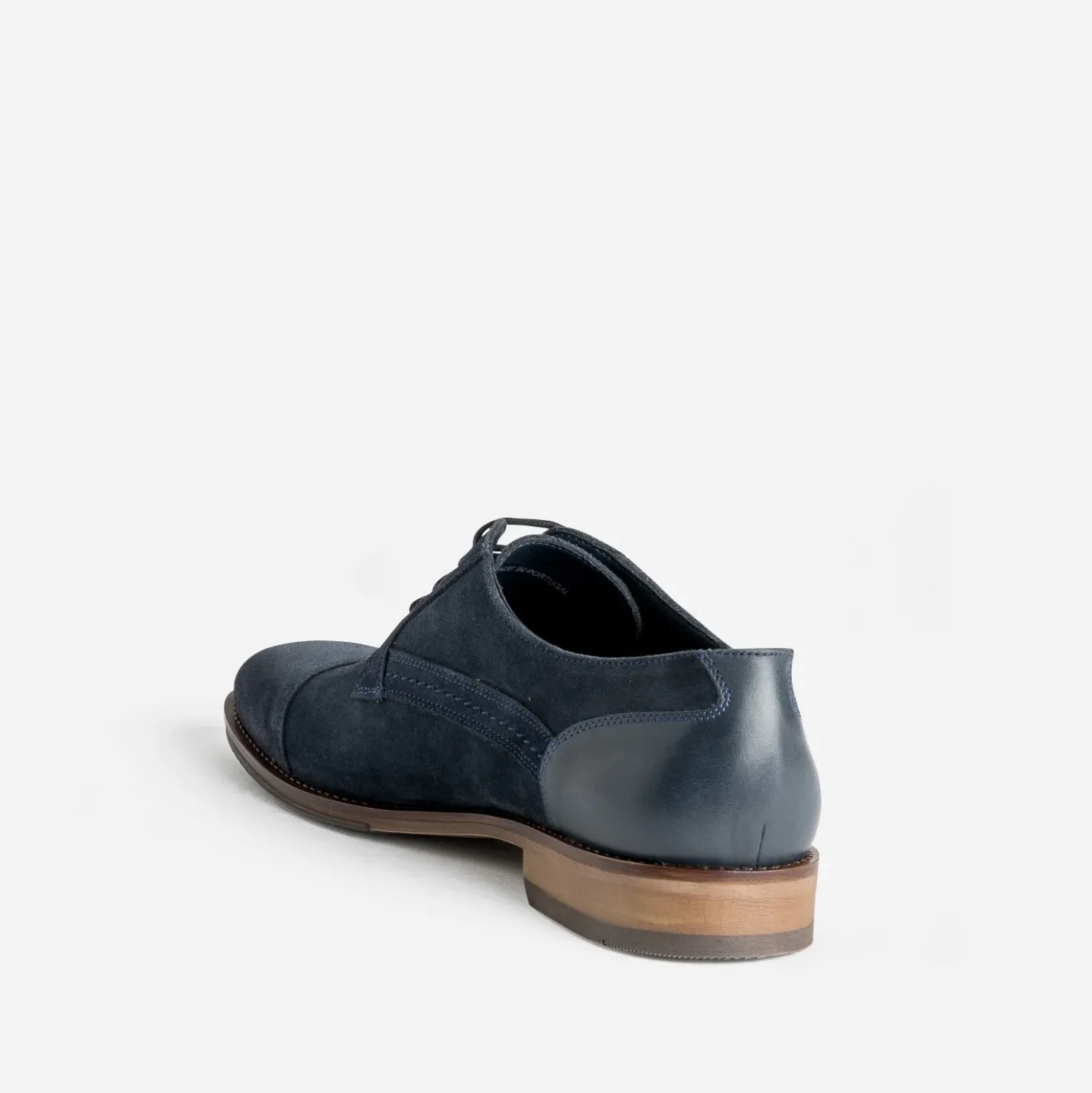 Derby marine cuir velours éco-conçu