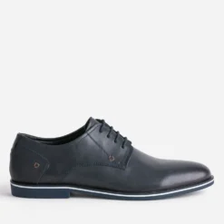 Derby marine en cuir