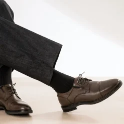 Derby marron cuir bout droit