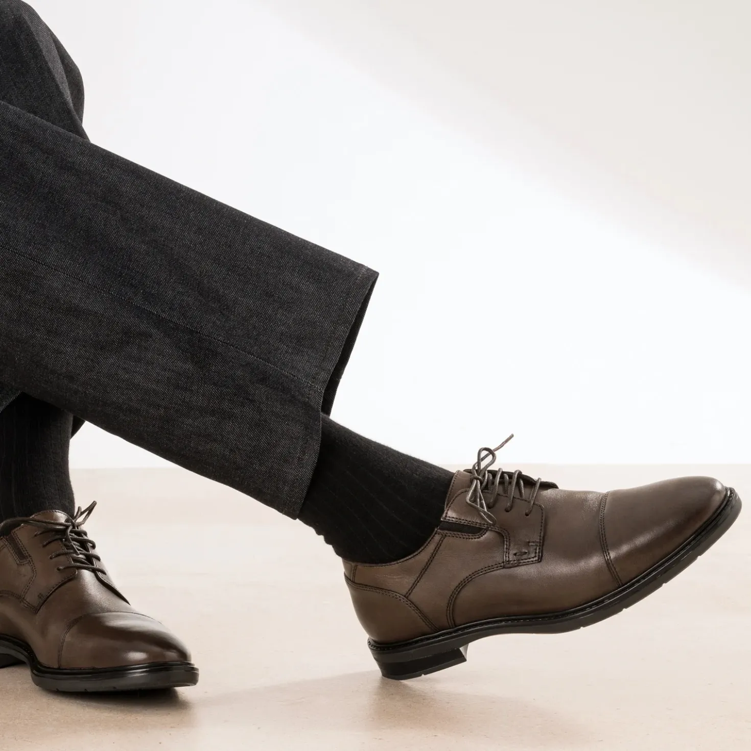 Derby marron cuir bout droit