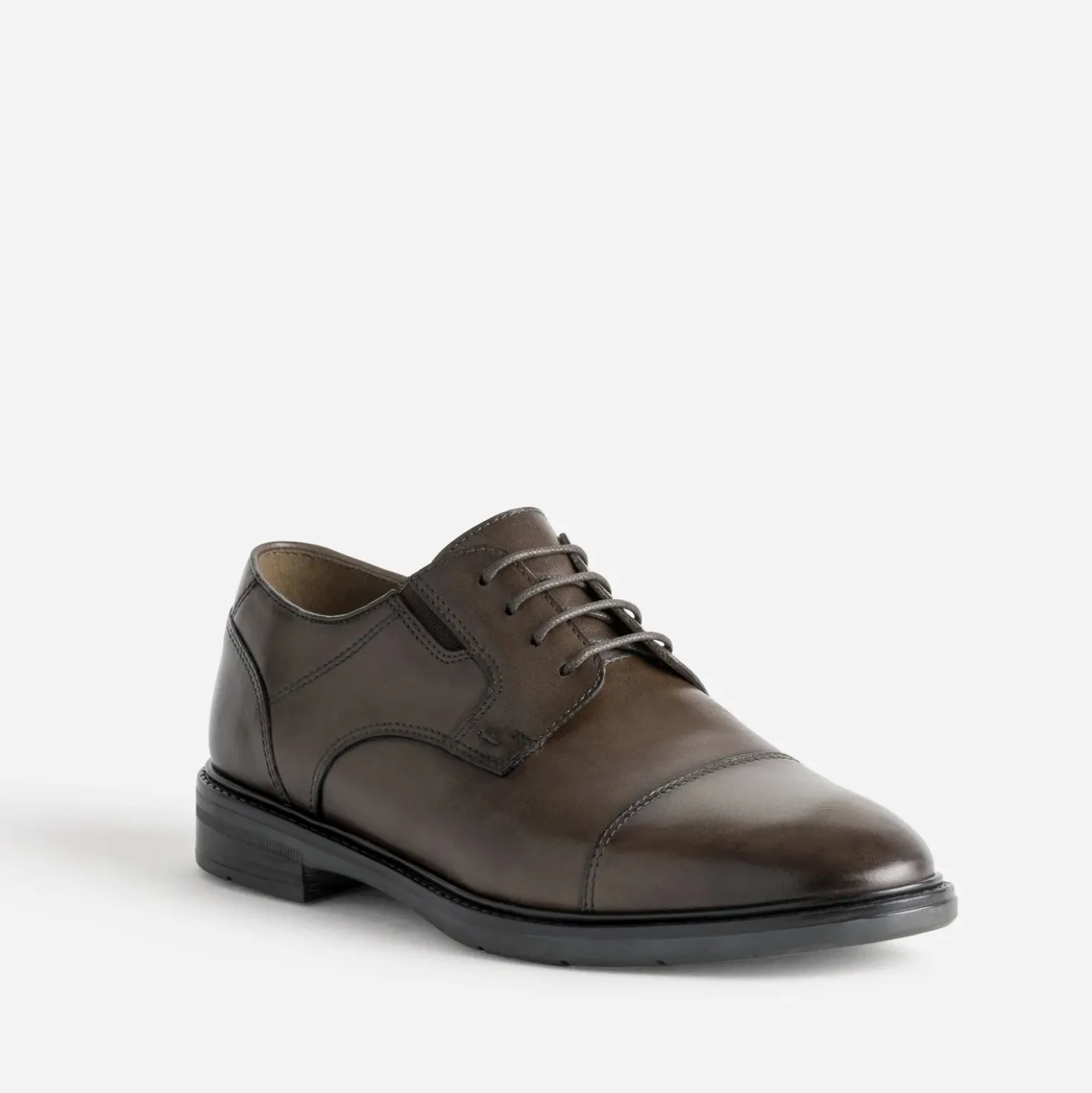 Derby marron cuir bout droit