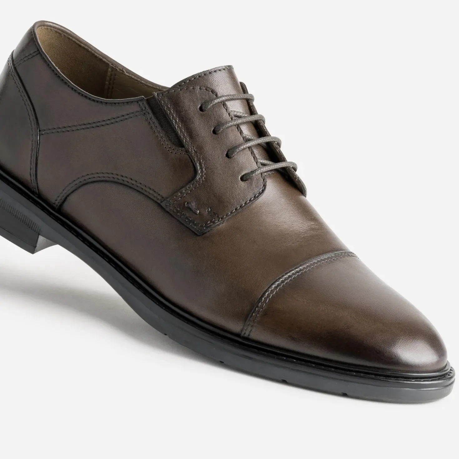 Derby marron cuir bout droit