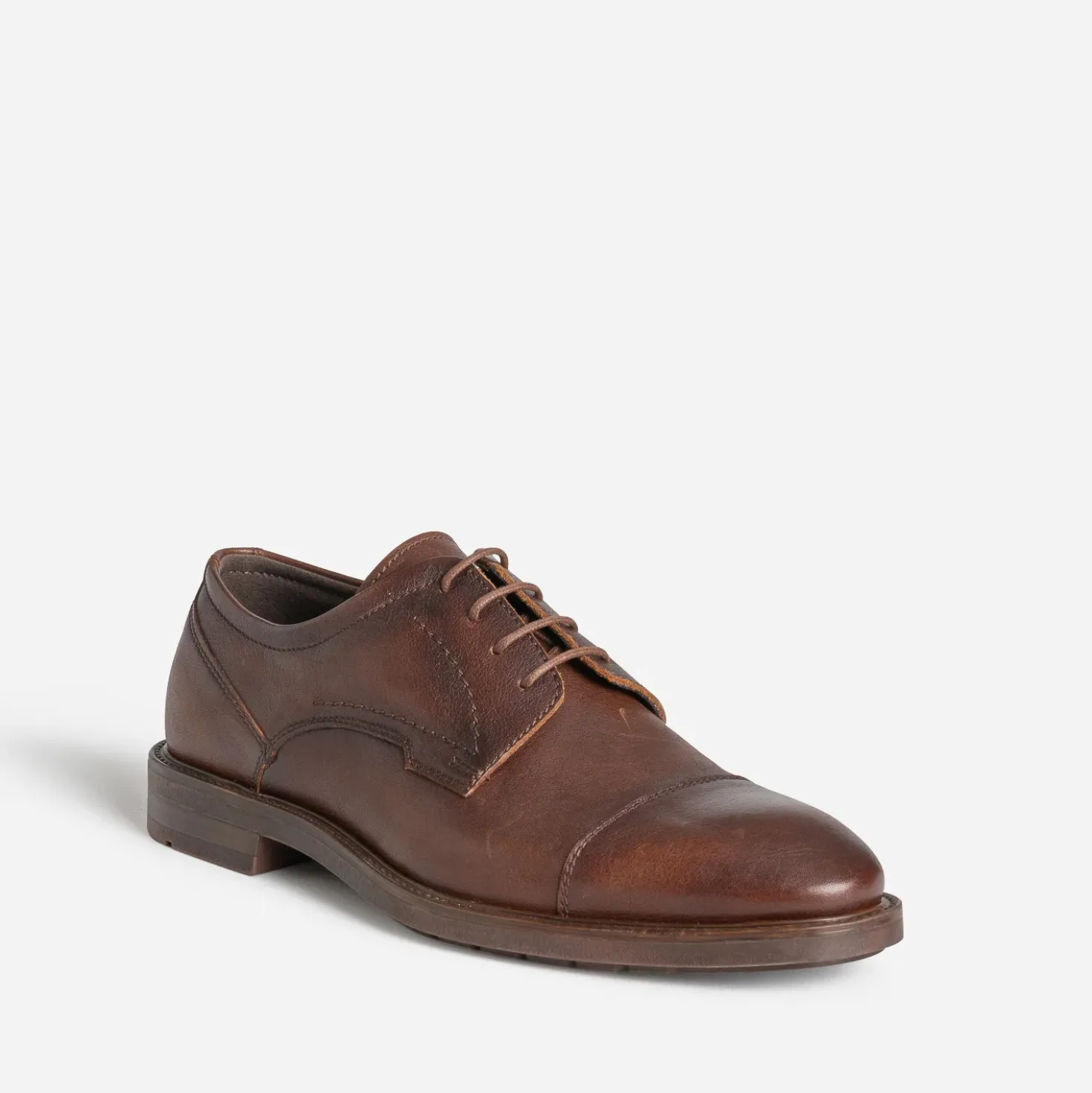 Derby marron cuir bout droit