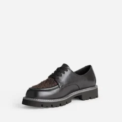 Derby marron cuir et sherpa