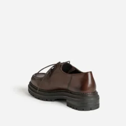 Derby marron cuir semelle crantée