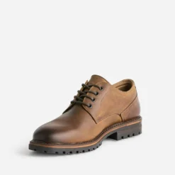 Derby marron cuir semelle crantée