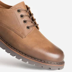 Derby marron cuir semelle crantée