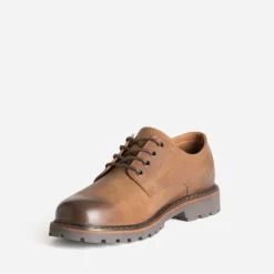 Derby marron cuir semelle crantée