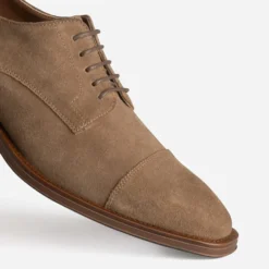 Derby marron cuir velours
