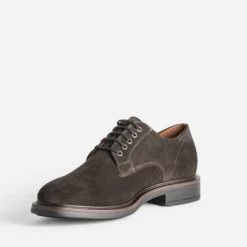 Derby marron cuir velours